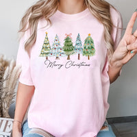 Merry Christmas Shirt, Watercolor Christmas Tree T-Shirt, Festive Holiday Graphic Tee, Xmas Winter Apparel, Christmas Present