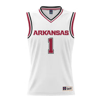 #1 Arkansas Razorbacks Lightweight Basketball Jersey - White