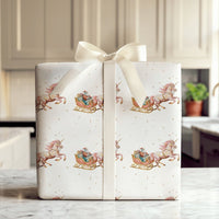 Santa Sleigh Fantasy Gift Wrap, Unicorn Christmas Wrapping Paper, Magical Unicorn Holiday Wrapping Paper, Whimsical Wrapping Paper Roll