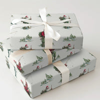 Rustic Outdoorsman Holiday Gift Wrap, Fishing Santa Wrapping Paper, Fisherman Christmas Wrapping Paper, Angler Winter Present Paper Roll