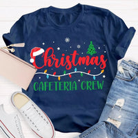 Festive Holiday Tree Lunch Lady Shirt, Christmas Cafeteria Crew T-Shirt, School Cafeteria Staff Christmas Tee
