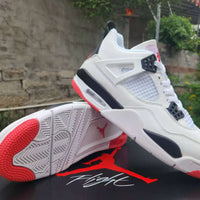 Mid Top Sneakers, White Red Colorway, Lace Up Design, Casual Gift for Sneaker Fans