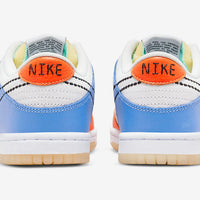 Low Top Sneakers, Blue Orange White Colorway, Lace Up Design, Casual Gift for Sneaker Fans