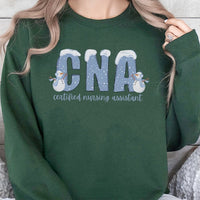 Snowman Nursing Assistant Sweatshirt, CNA Christmas Sweatshirt, Adorable Nurse Holiday Sweatshirt, Winter Certified Nursing Crewneck, RN Present
