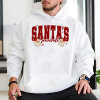 Retro Christmas Graphic Hoodie, Santa's Favorite Hoodie, Adorable Holiday Hooded Sweatshirt, Vintage Winter Season Hoodie, Xmas Family Present