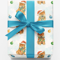 Holiday Dog Wrapping Paper, Shiba Inu Christmas Wrapping Paper, Festive Shiba Gift Wrap, Dog Lover Wrapping Paper, Adorable Puppy Present Paper