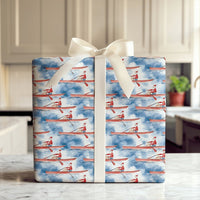 Scull Kayak Christmas Gift Wrap, Rowing Santa Wrapping Paper, Crew Team Santa Claus Wrapping Paper, Athletic Rower Holiday Gift Wrap Roll