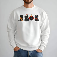 Adorable Cat Holiday Sweatshirt, Gingerbread Black Cat Christmas Sweatshirt, Kitten Xmas Crewneck, Winter Cat Sweater, Present for Cat Lovers