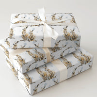 Joey Snowflakes Gift Wrap, Watercolor Kangaroo Christmas Wrapping Paper, Australian Animal Holiday Paper, Adorable Winter Holiday Present Wrap
