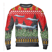 Military Aviation Christmas Sweater, F-35 Fighter Jet Ugly Christmas Sweater, Pilot Holiday Sweater, Air Force Veteran Xmas Sweatshirt Present