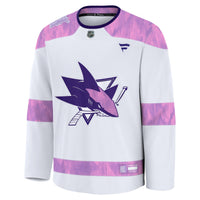 San Jose Sharks White Hockey Fights Cancer Survivor Practice Jersey