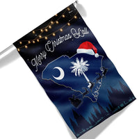 Double-Sided Palmetto Tree Santa Hat Yard Flag, South Carolina Merry Christmas Y'all Garden Flag, Southern Holiday Lawn Flag