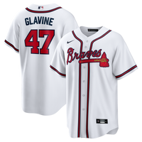 Atlanta Braves Tom Glavine White Home Retired Player Replica Jersey