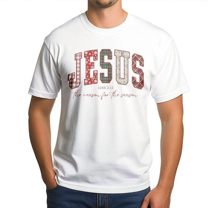 Plaid Buffalo Christmas Shirt, Jesus the Reason for the Season T-Shirt, Religious Christian Holiday Tee, Faith Bible Verse Xmas Top
