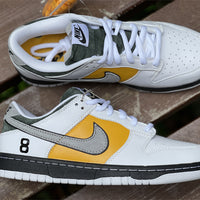 Low Top Sneakers, White Yellow Gray Colorway, Lace Up Design, Casual Gift for Sneaker Fans