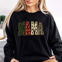 Festive Plaid Mama Sweatshirt, Christmas Mama Sweatshirt, Adorable Plaid Christmas Sweater, Mom Life Crewneck, Comfy Holiday Mom Pullover