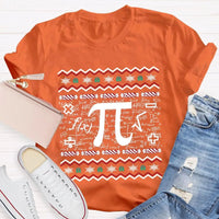 Math Teacher Holiday T-Shirt, Candy Cane Pi Symbol Christmas Shirt, Humorous Pi Graphic Tee, Christmas Math Teacher Shirt, Xmas STEM Present