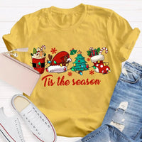 Festive Holiday Graphic Tee, Christmas Tree Santa Hat T-Shirt, Adorable Merry Christmas Winter Shirt, Family Holiday Apparel for Men Women