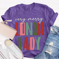 Very Merry Holiday Shirt, Lunch Lady Christmas T-Shirt, School Cafeteria Graphic Tee, Humorous Christmas Lunch Lady Tee, School Staff Present