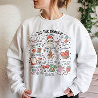 Humorous Medical Holiday Icons Crewneck, Nurse Christmas Sweatshirt, RN Hospital Staff Xmas Sweater, Healthcare Worker Holiday Pullover