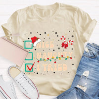 Humorous Family Christmas Holiday Shirt, Nice Naughty List Santa Hat Candy Cane T-Shirt, Christmas List Humor Tee, Adorable Christmas T-Shirt
