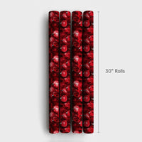 Watercolor Christmas Wrapping Paper, Red Ornament Wrapping Paper, Festive Bauble Gift Wrap, Elegant Holiday Present Wrap Roll