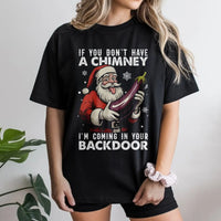 Inappropriate Eggplant Joke Christmas Tee, Humorous Santa T-Shirt, Rude Adult Xmas Graphic Shirt, Dirty Humor Holiday Present for Him Tee
