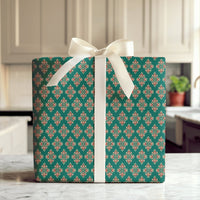 Red and Green Holiday Gift Wrap, Vintage Damask Wrapping Paper, Elegant Festive Damask Wrapping Paper, Classic Christmas Present Paper