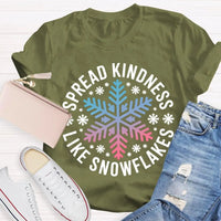 Christmas Kindness Graphic T-Shirt, Spread Kindness Like Snowflakes Shirt, Festive Winter Holiday Tee, Positive Teacher Christmas Present