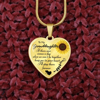 Granddaughter Love Pendant Necklace, To My Granddaughter Heart Necklace, Surgical Steel Heart Necklace, Birthday Christmas Present from Grandma