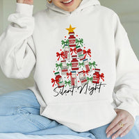 ICU Nurse Holiday Hoodie, Silent Night Medical Christmas Hoodie, Humorous Healthcare Xmas Hoodie, Hospital Worker Hooded Sweatshirt Present