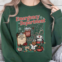 Humorous ER Nurse Gingerbread Crewneck, Emergency Department Christmas Sweatshirt, Hospital Holiday Pullover, Doctor RN Nurse Present