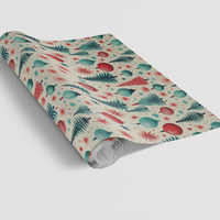 Retro Holiday Tree Wrapping Paper, Mid Century Modern Christmas Wrapping Paper, Vintage Ornament Gift Wrap, Xmas Holiday Wrapping Paper