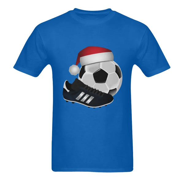 Christmas Soccer Shirt, Santa Hat Soccer Ball T-Shirt, Holiday Sports Graphic Tee, Two Sided Print Tee, Soccer Player Christm
