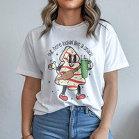 Retro Snack Graphic Tee, Christmas Tree Cake T-Shirt, Humorous Holiday Tree Cake Shirt, Vintage Winter Foodie Tee, Adorable Xmas Present T-Shirt