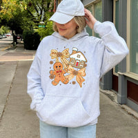Coquette Christmas Bow Cookie Sweatshirt, Gingerbread Hoodie, Adorable Aesthetic Holiday Pullover, Winter Gingerbread Present for Her