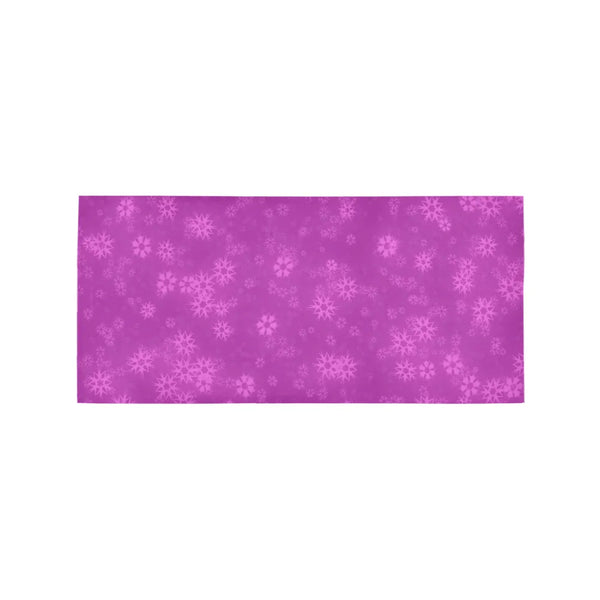 Winter Star Holiday Hallway Runner, Hot Pink Snowflake Runner Rug, Christmas Floor Mat, Festive Kitchen Area Runner Rug Decor