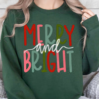 Retro Merry and Bright Sweater, Merry and Bright Sweatshirt, Merry and Bright Christmas Crewneck, Retro Holiday Pullover, Winter Present Jumper