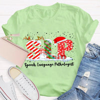 Speech Language Pathologist Tee, SLP Snowman Christmas Shirt, Holiday Speech Therapist T-Shirt, Winter SLP Graphic Tee, Speech Therapy Present