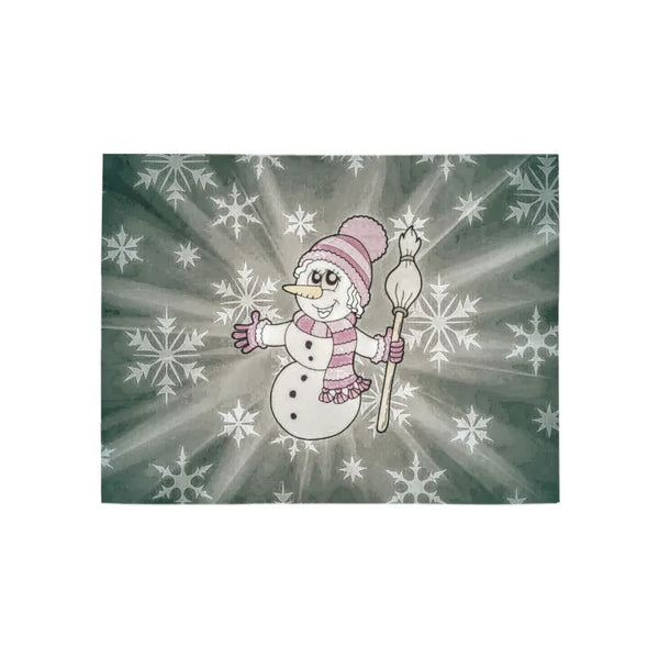 Adorable Snow Lady Hallway Runner, Snowman Runner Rug, Winter Holiday Floor Mat, Christmas Snowman Kitchen Runner Rug, Snowma