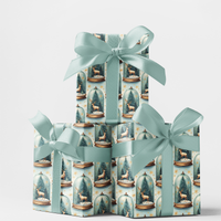 Reindeer Christmas Tree Gift Wrap, Winter Snow Globe Wrapping Paper, Elegant Holiday Wrapping Paper, Festive Winter Season Wrapping Paper