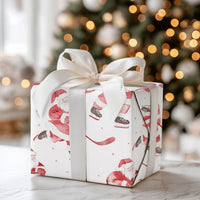 Ice Hockey Holiday Gift Wrap, Hockey Santa Christmas Wrapping Paper, Sporty Santa Wrapping Paper, Ice Hockey Player Gift Wrapping Paper