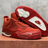 Mid Top Sneakers, Red Colorway, Lace Up Design, Casual Gift for Sneaker Fans