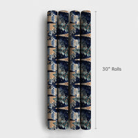 Snowy Eiffel Tower Night Gift Wrap, Christmas in Paris Wrapping Paper, French Cityscape Holiday Gift Wrap, Winter Scene Paper, Travel Present