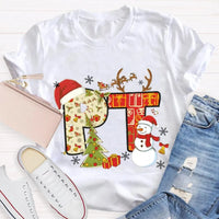 PT Snowman Graphic Tee, Physical Therapy Christmas Shirt, Physical Therapist Holiday T-Shirt, Winter Rehab Clinic Tee, PT Christmas Present