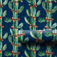 Desert Saguaro Holiday Gift Wrap, Cactus Christmas Wrapping Paper, Southwestern Wrapping Paper, Festive Xmas Present Paper Roll