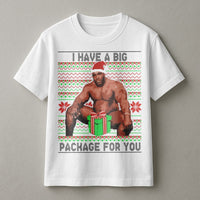 Humorous Meme Ugly Christmas Shirt, Barry Big Package Christmas Shirt, Holiday Gag Graphic Tee, Humor Secret Santa Top, Adult Christmas Shirt