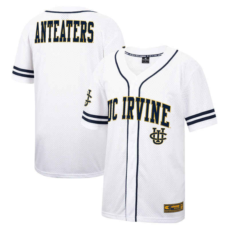 UC Irvine Anteaters Free Spirited Mesh Button-Up Baseball Jersey - White