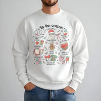 Humorous Medical Holiday Icons Crewneck, Nurse Christmas Sweatshirt, RN Hospital Staff Xmas Sweater, Healthcare Worker Holiday Pullover