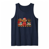 Wiener Dog Christmas Tank, Christmas Dachshund Tank Top, Retro Holiday Dachshund Sleeveless Tee, Adorable Dog Lover Xmas Present